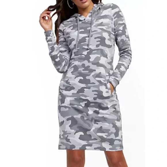 New York Company Dresses New Nyc Hooded Camo Sweatshirt